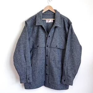 Vintage CC Filson Style 95 Mackinaw Mens Jacket Cape Coat Size XL Gray Wool USA